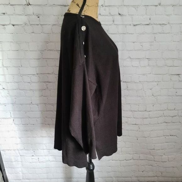 89th + Madison Black Button Shoulder Sweater - Picture 3 of 12